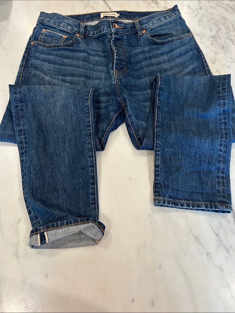 Men's Dark Blue Selvedge Denim Jeans